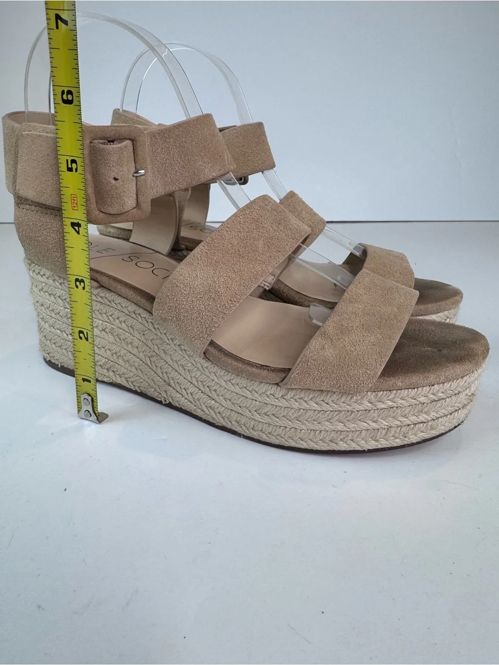 Sole Society Anisa Suede Wedge Espadrille Sandals ankle Size 8